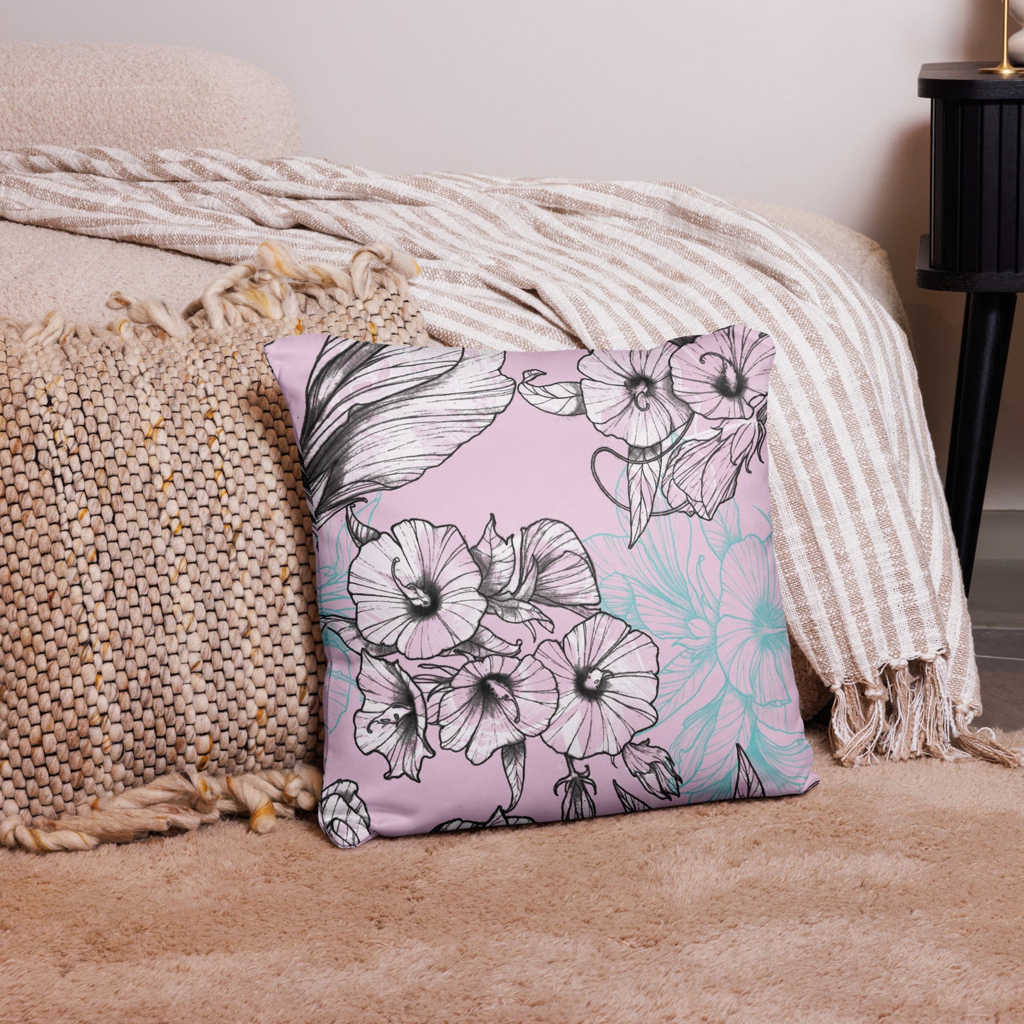 White Hibiscus Basic Pillow