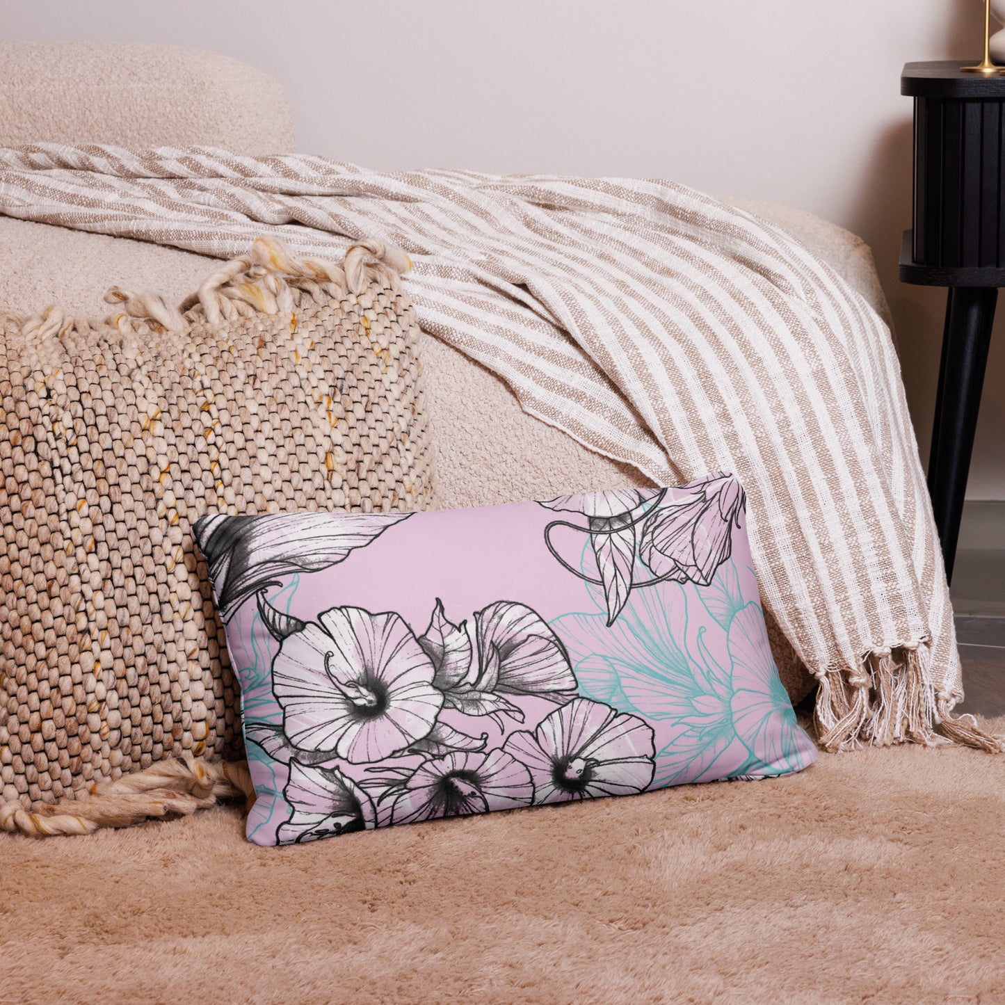 White Hibiscus Basic Pillow