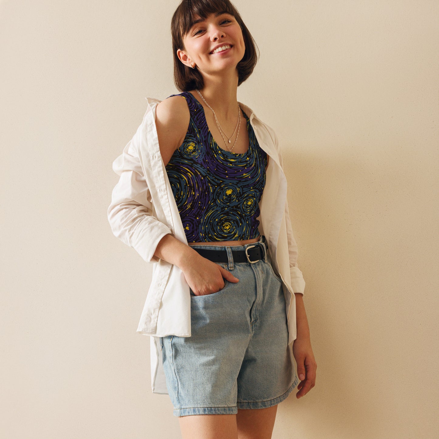 Starry Sky Dark Crop Top