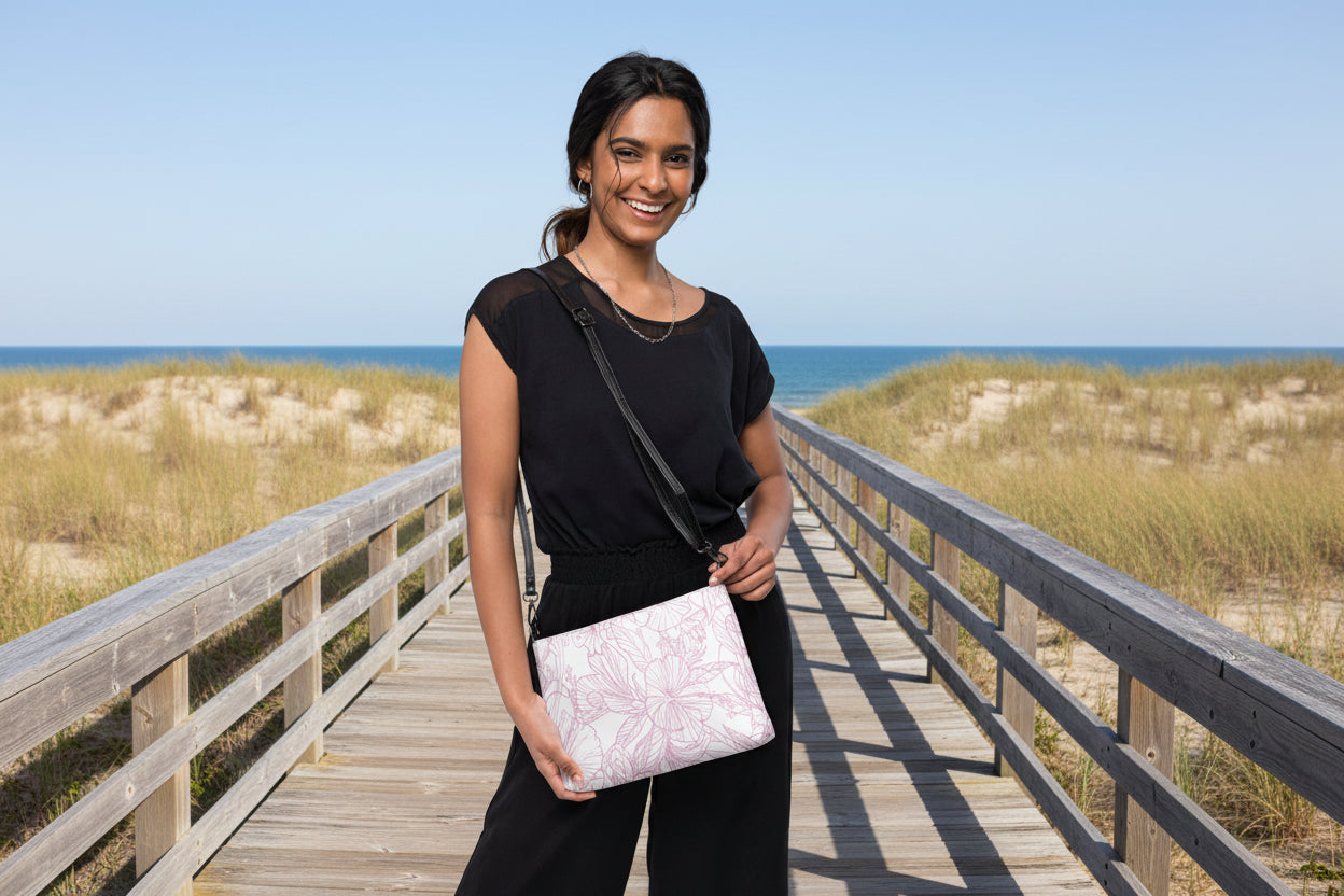 Pink Hibiscus Crossbody bag