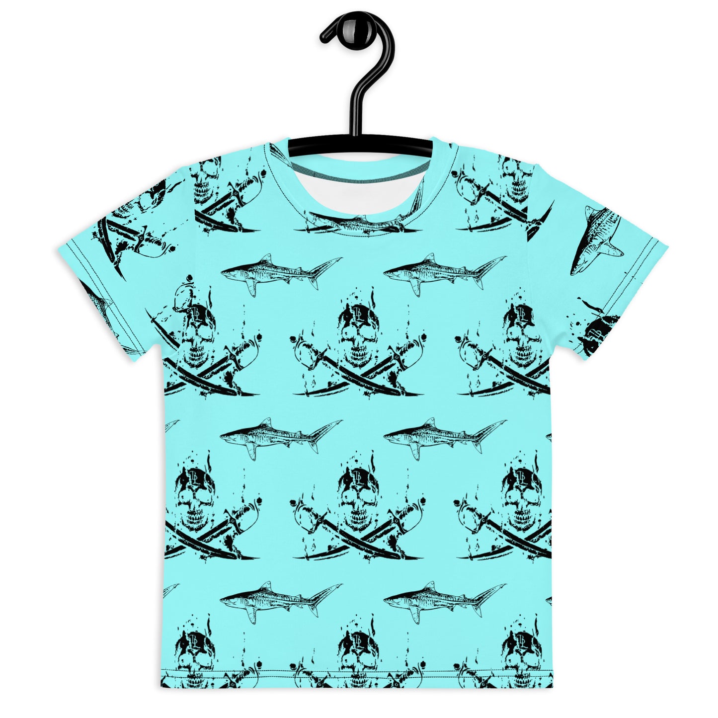 Blue Danger Kids crew neck t-shirt