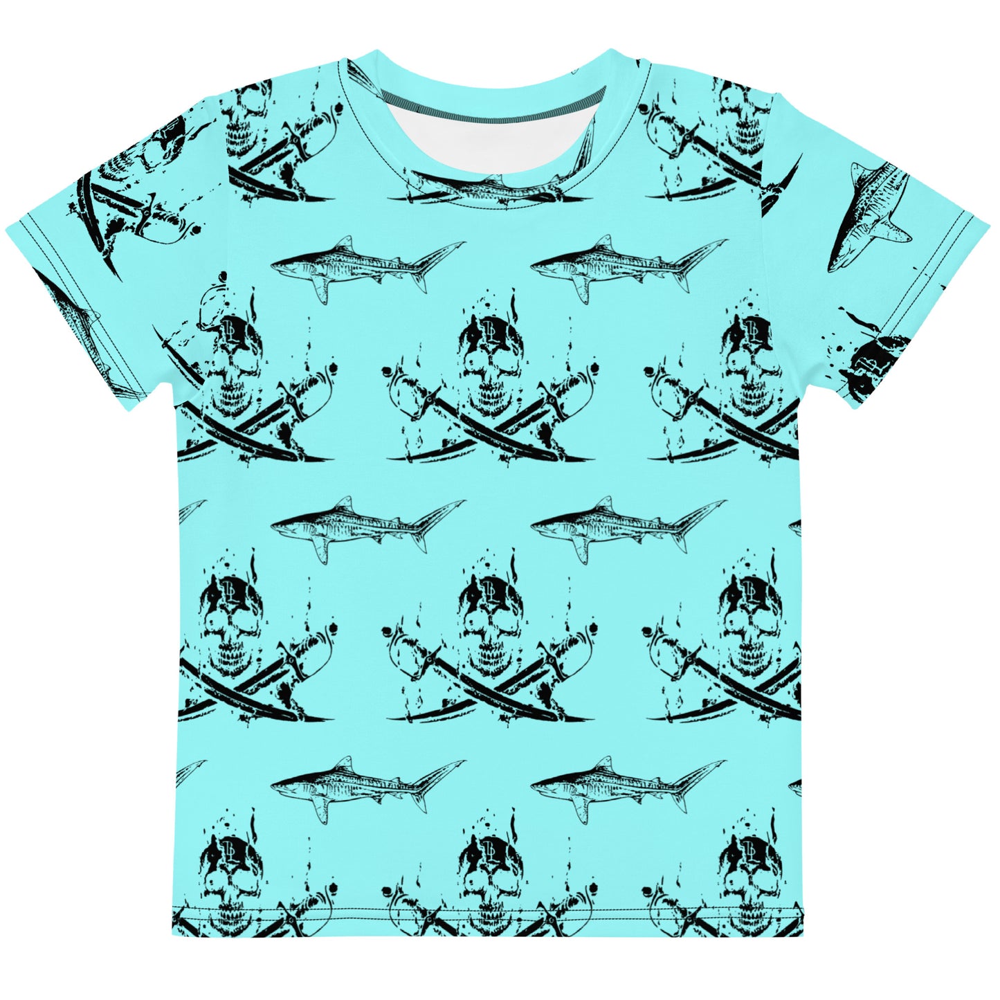 Blue Danger Kids crew neck t-shirt
