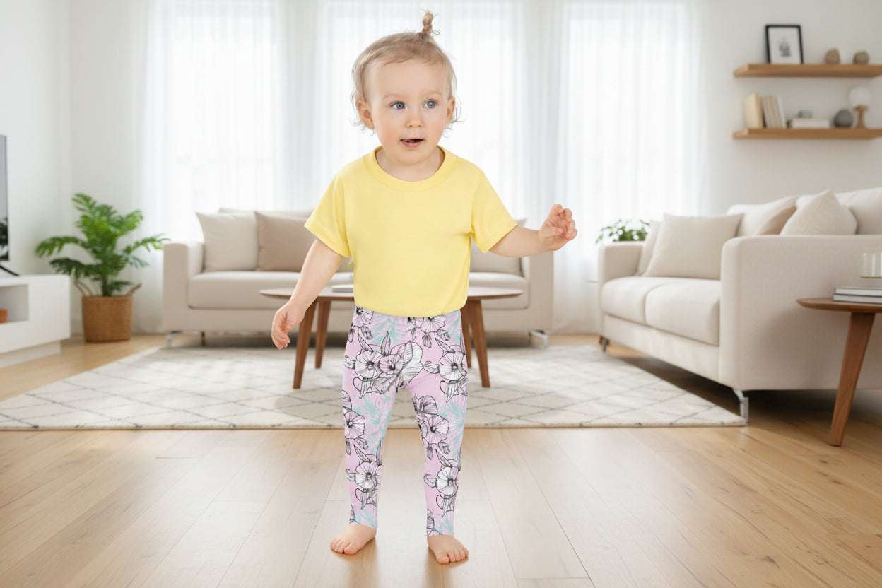 White Hibiscus Kid's Leggings
