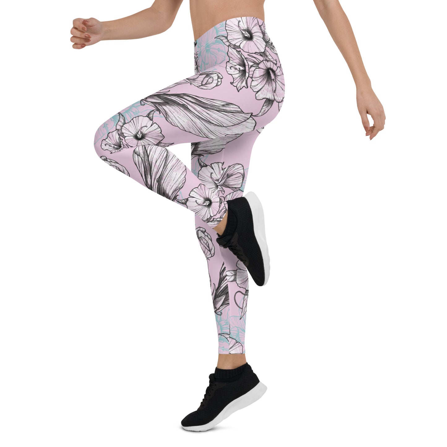 White Hibiscus Leggings