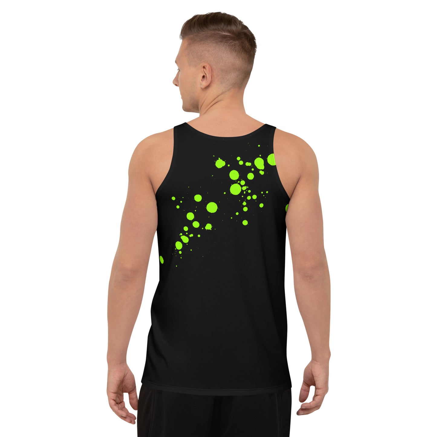 Bright Green Skull Splatter Unisex Tank Top
