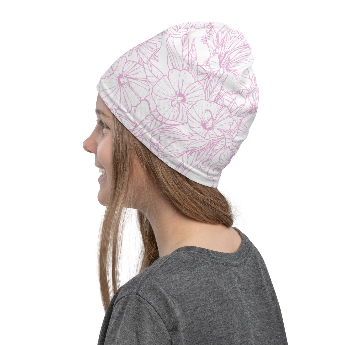 Pink Hibiscus Neck Gaiter