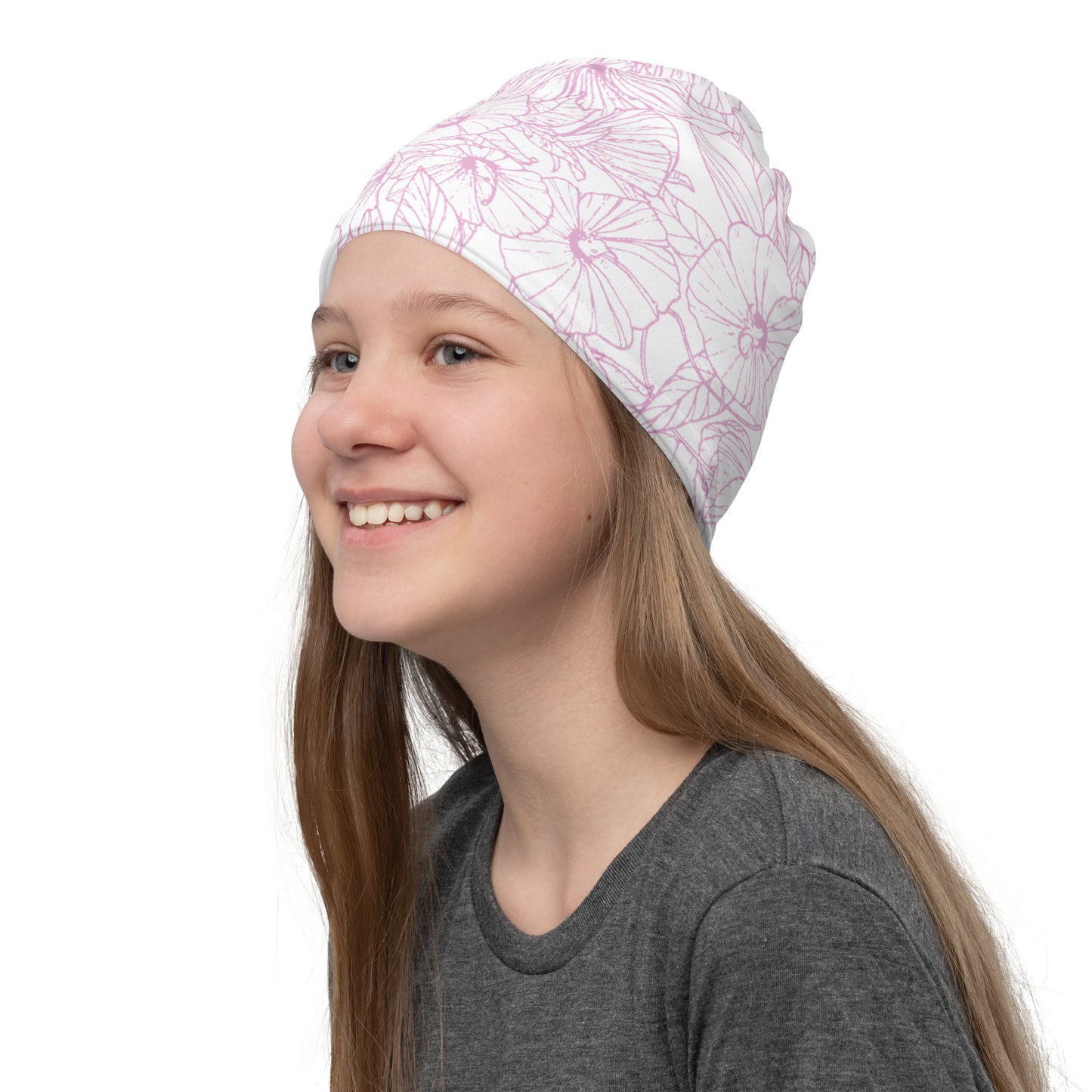 Pink Hibiscus Neck Gaiter