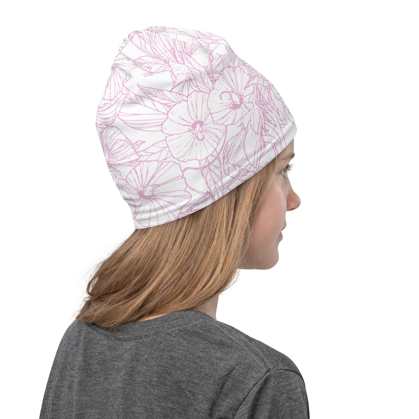Pink Hibiscus Neck Gaiter
