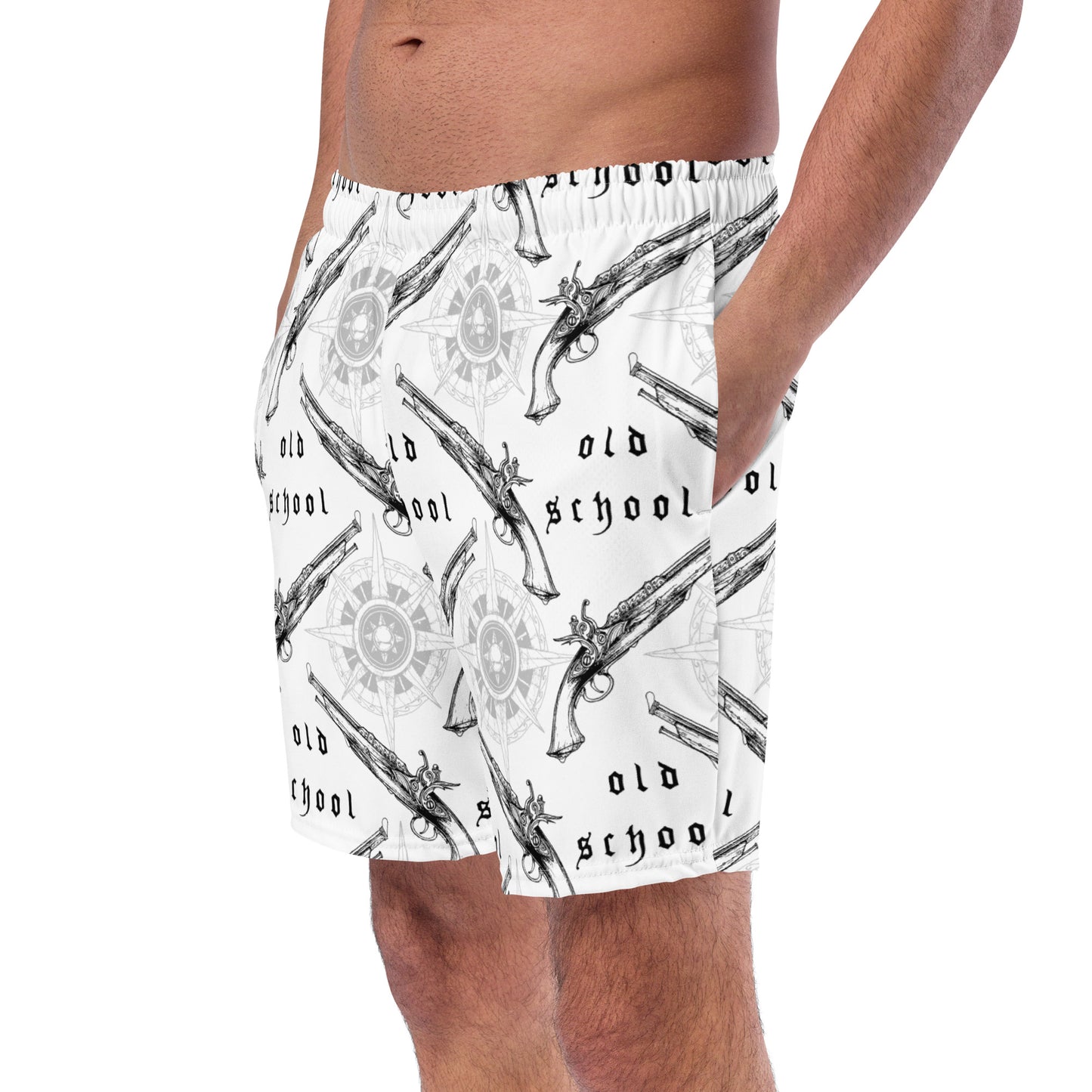 Old School Flintlock and Compass Men's swim trunks