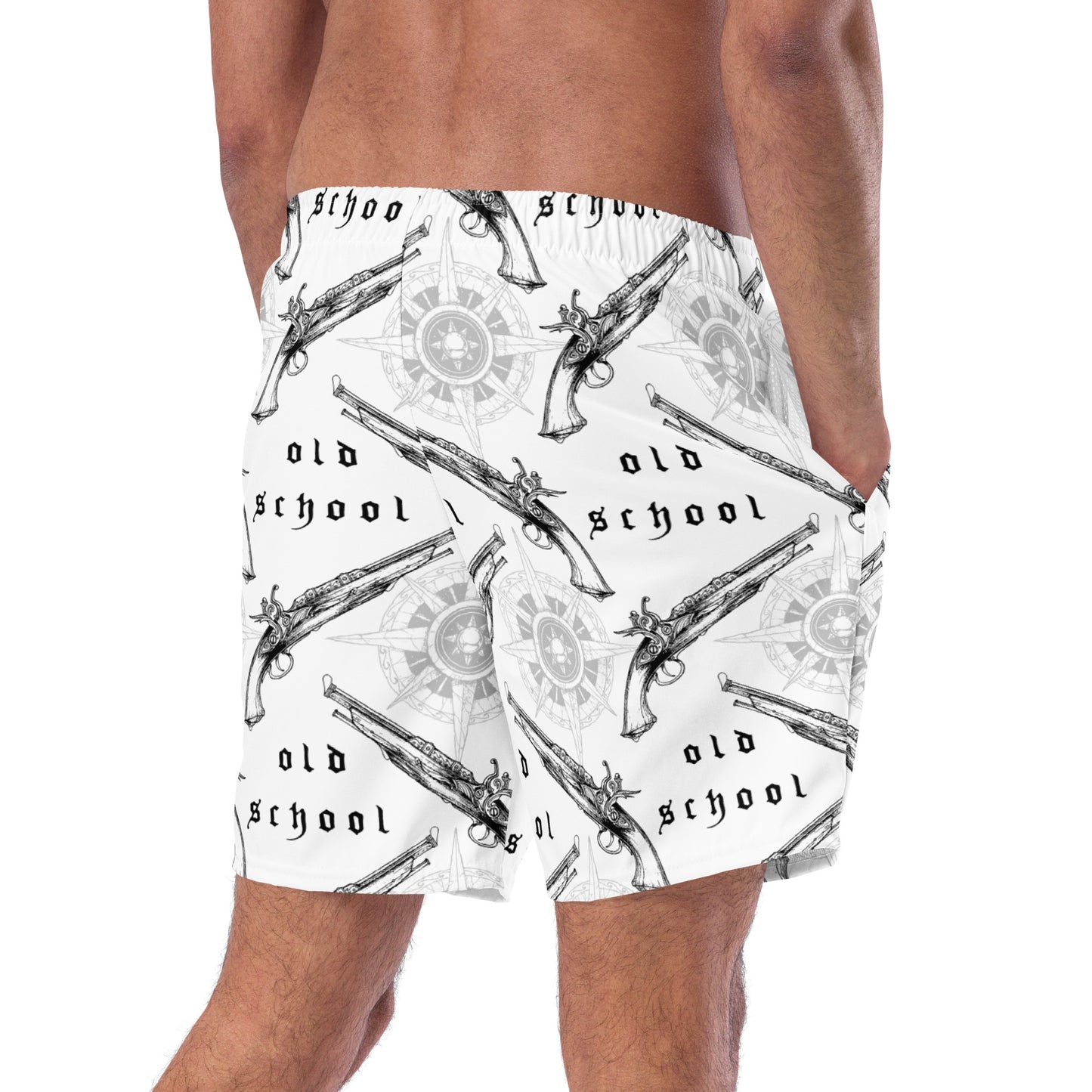 Old School Flintlock and Compass Men's swim trunks