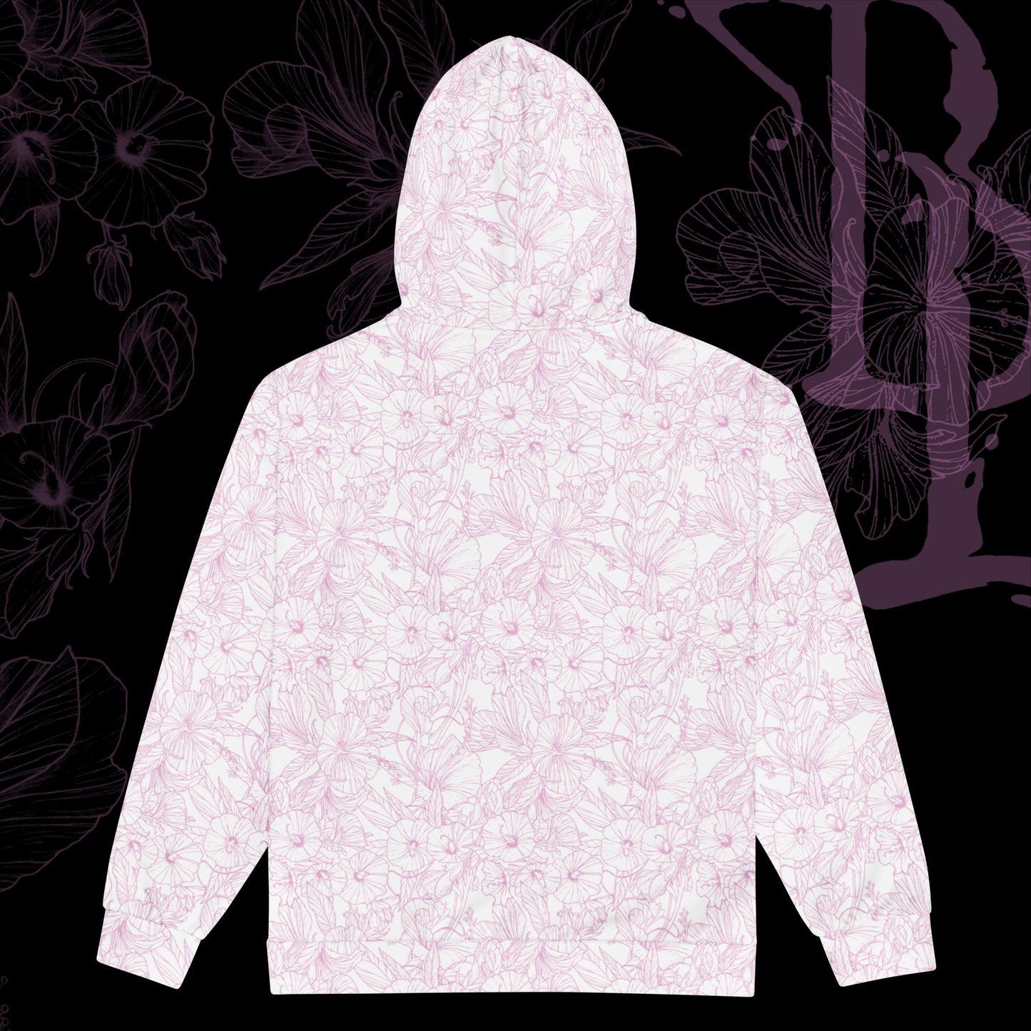 Pink Hibiscus Zip Hoodie