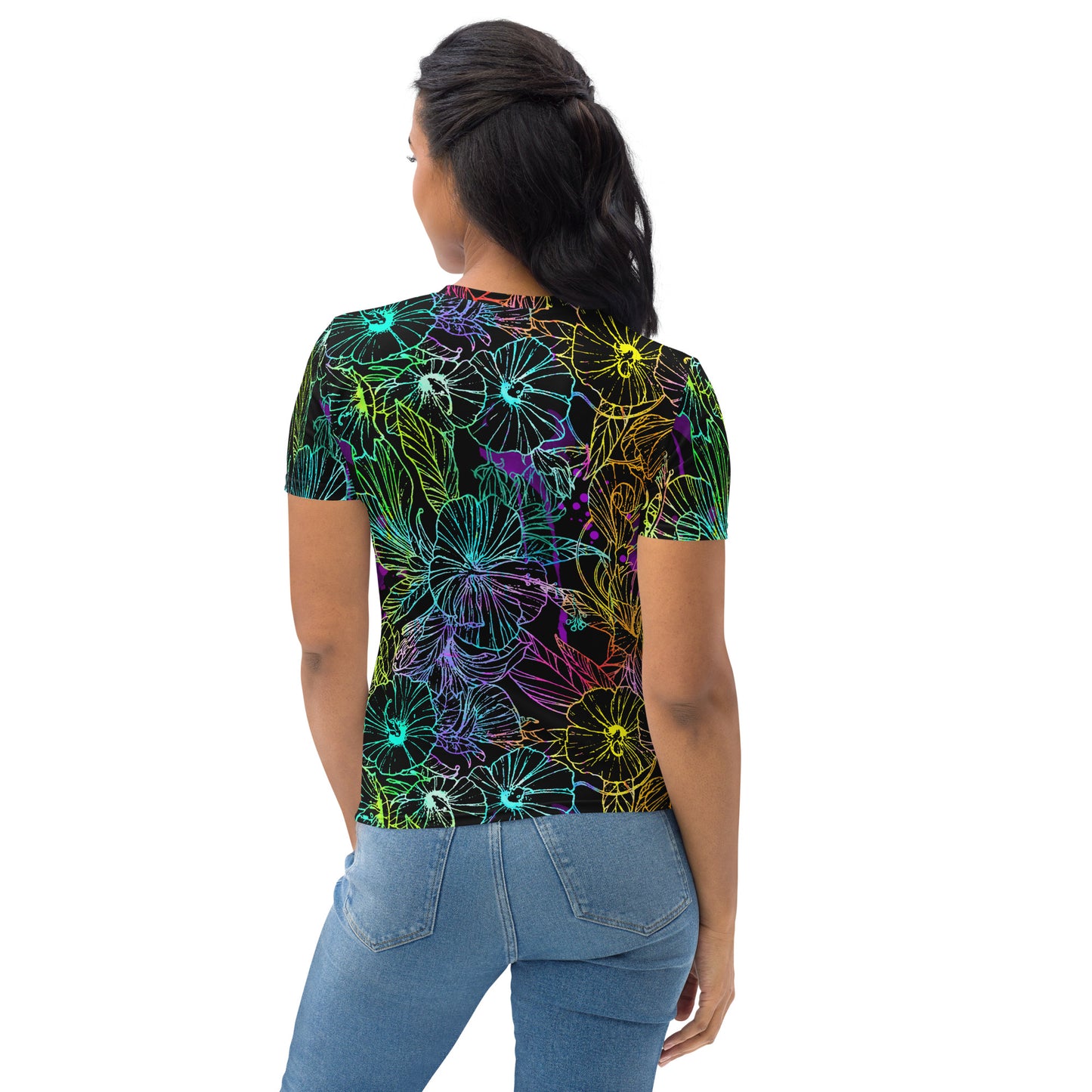 Rainbow Hibiscus Dark Women's T-shirt