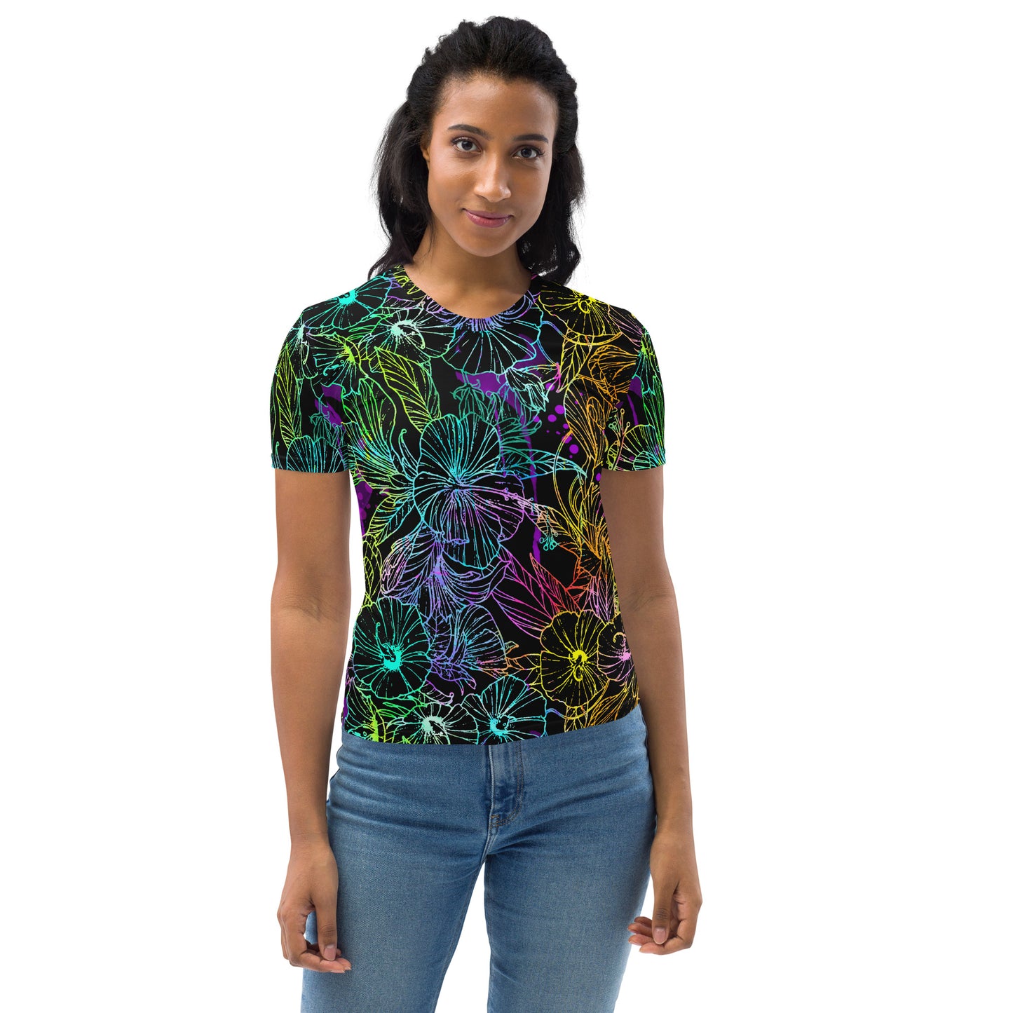 Rainbow Hibiscus Dark Women's T-shirt
