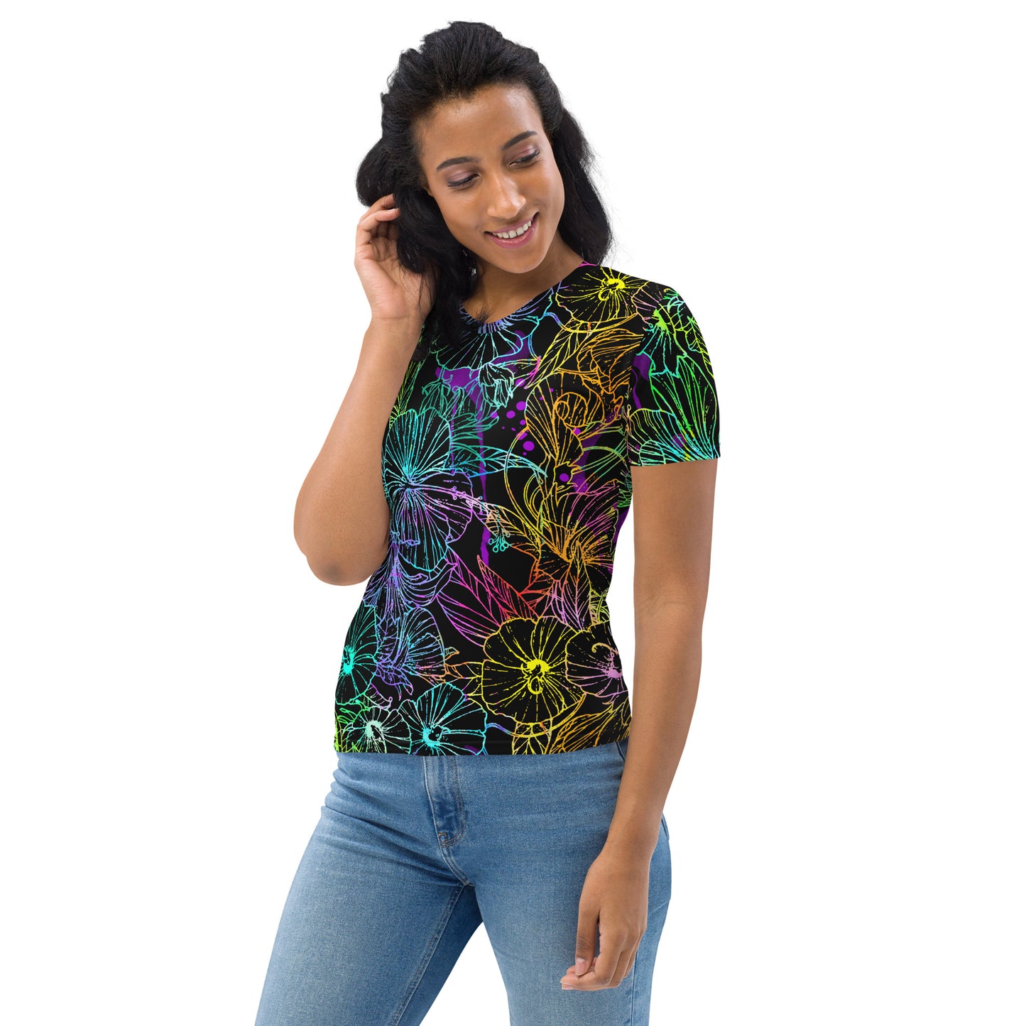Rainbow Hibiscus Dark Women's T-shirt