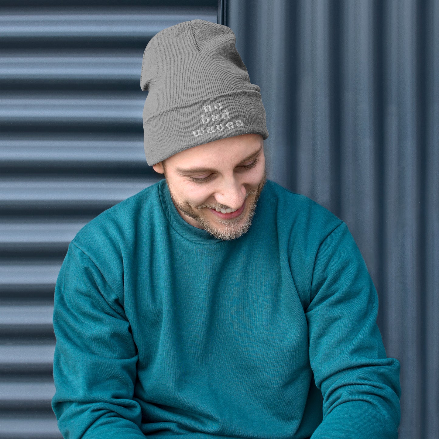 No Bad Waves Embroidered Beanie