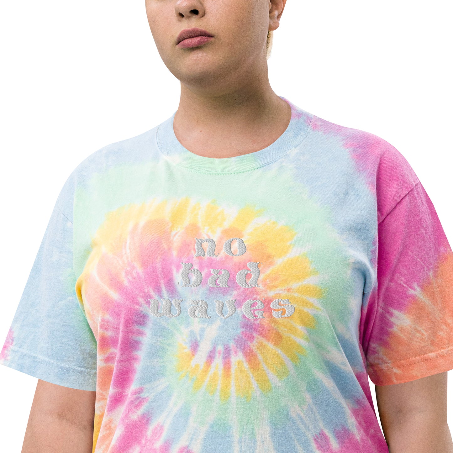 No Bad Waves Oversized Tie-dye T-shirt