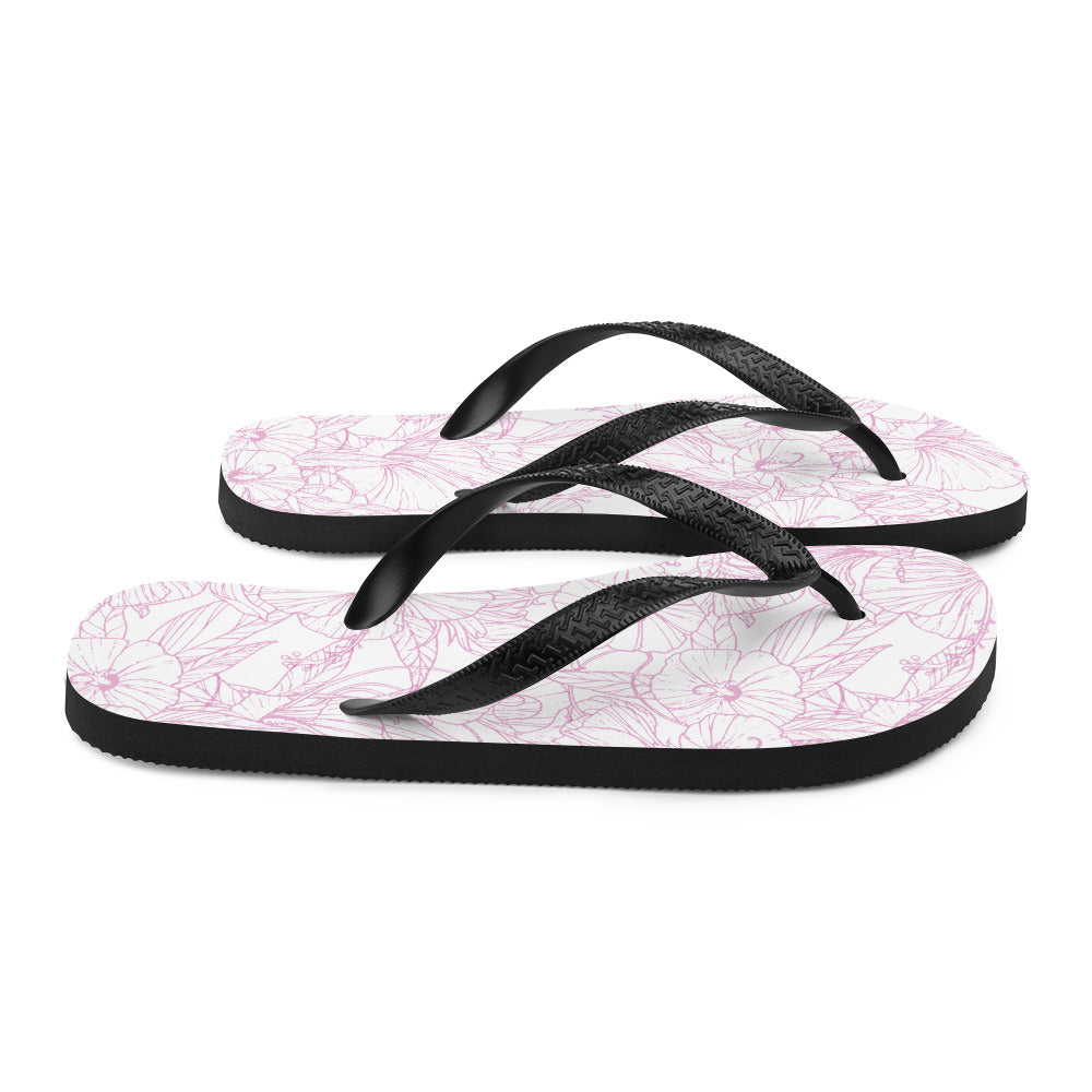 Pink Hibiscus Flip-Flops
