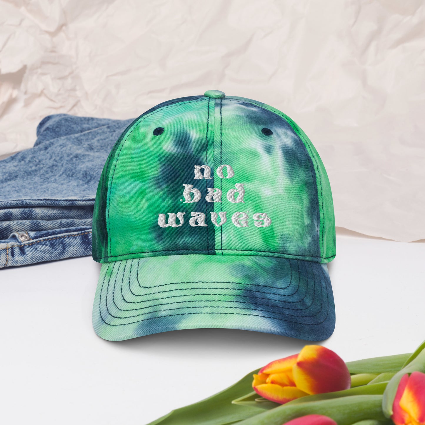 No Bad Waves Tie dye hat