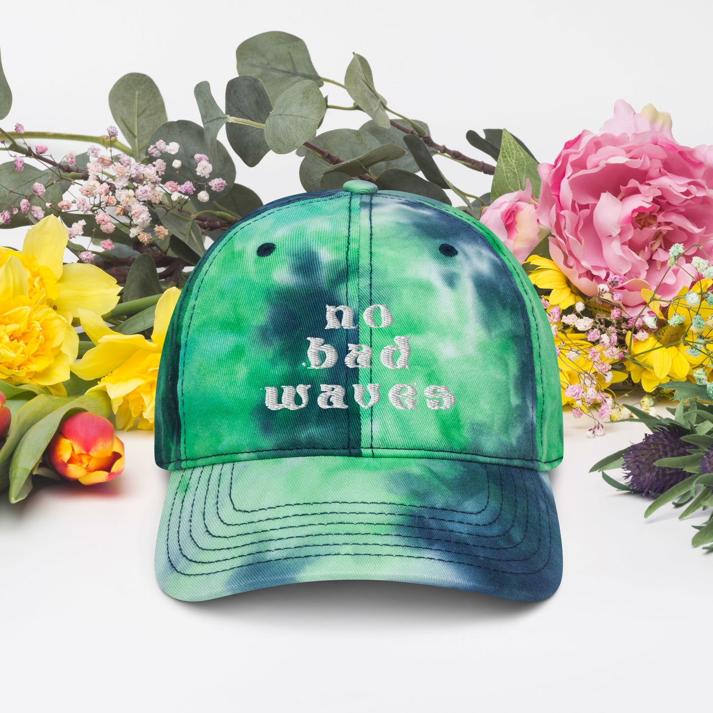 No Bad Waves Tie dye hat
