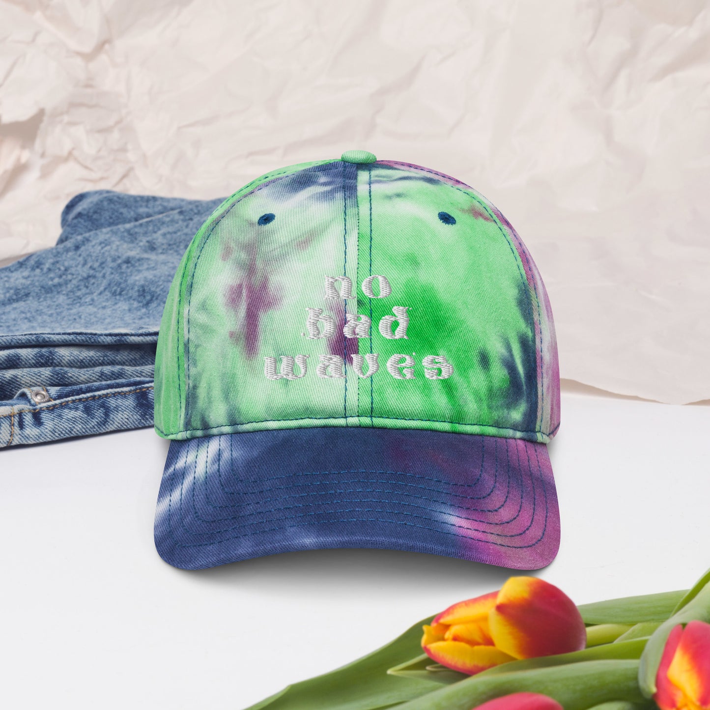 No Bad Waves Tie dye hat