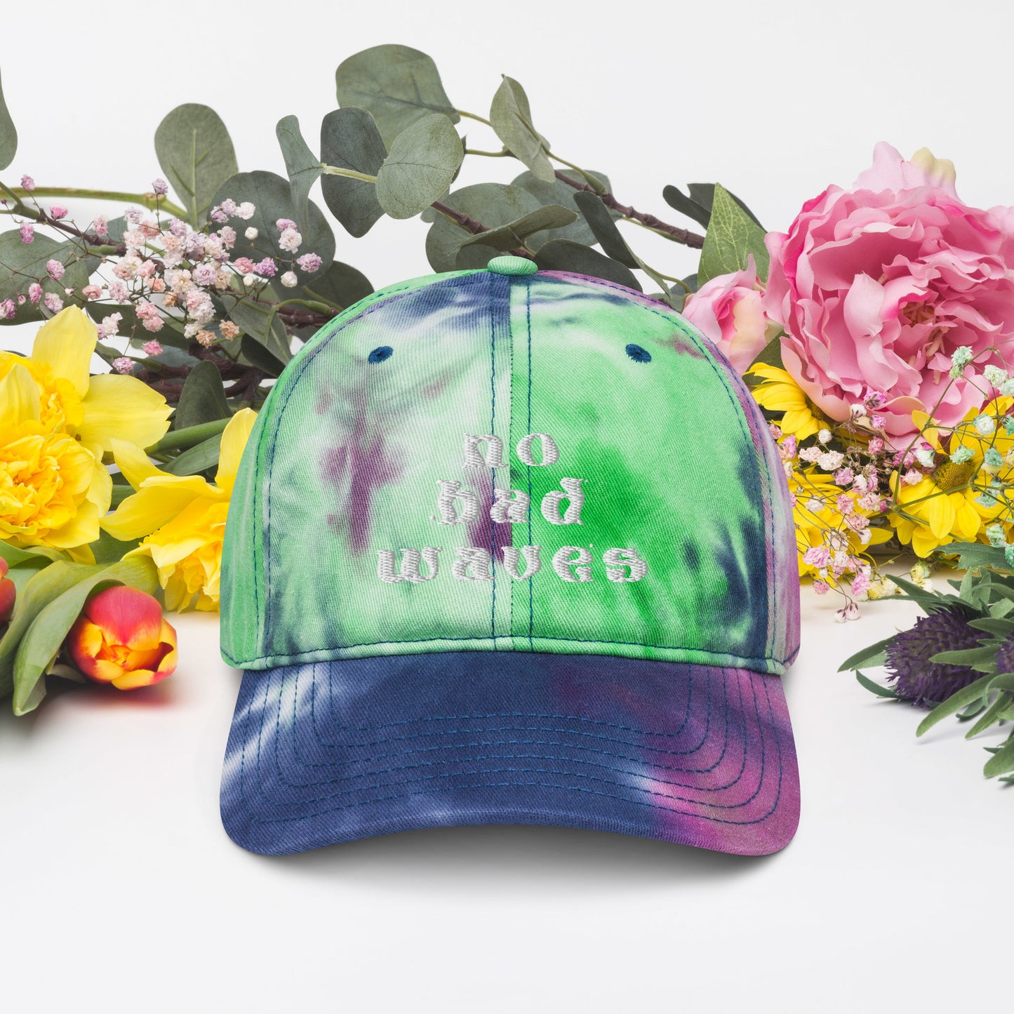 No Bad Waves Tie dye hat