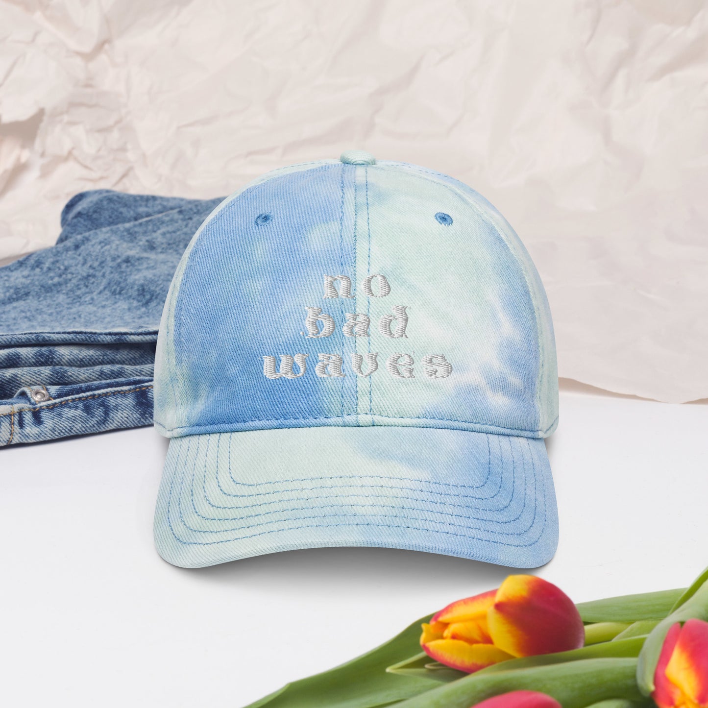 No Bad Waves Tie dye hat