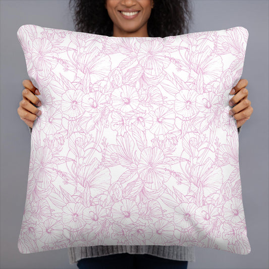 Pink Hibiscus Pillow