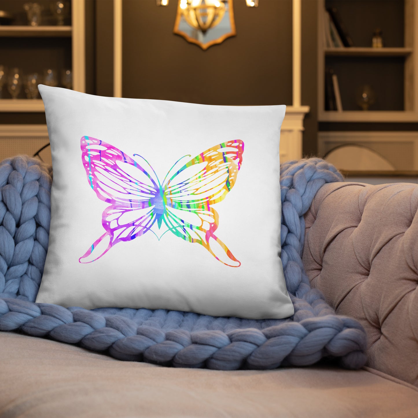 Color Splash butterfly Pillow