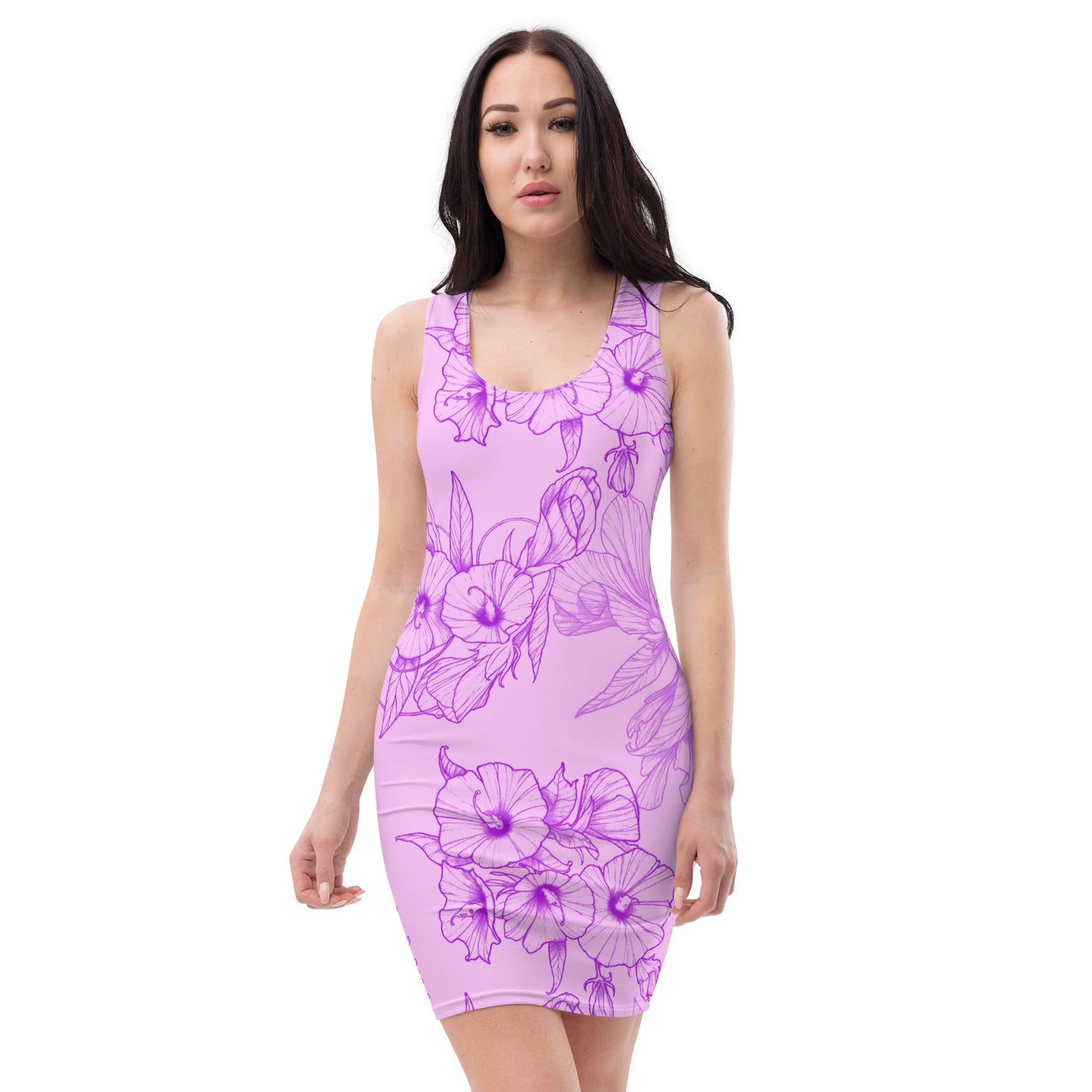 Purple Hibiscus Bodycon dress