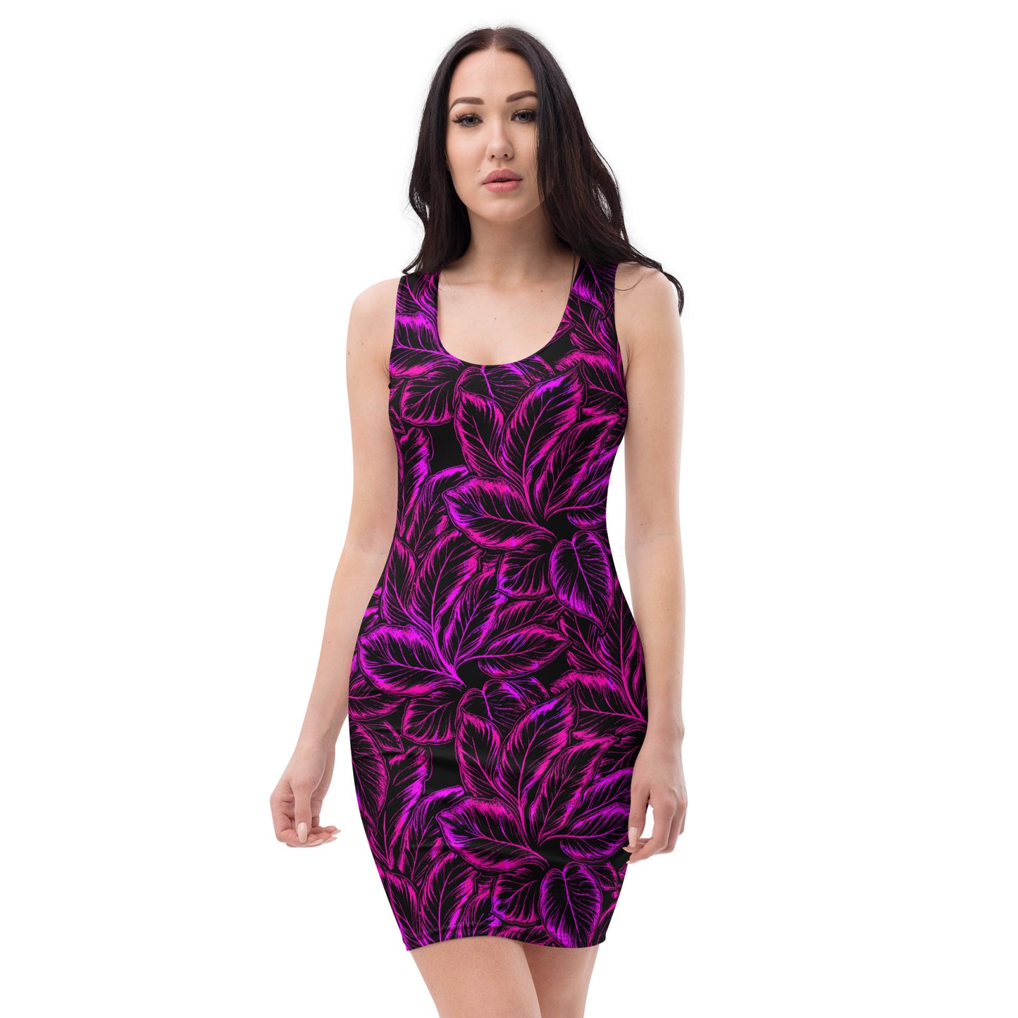 Calathea Couture Pink and Purple Bodycon dress