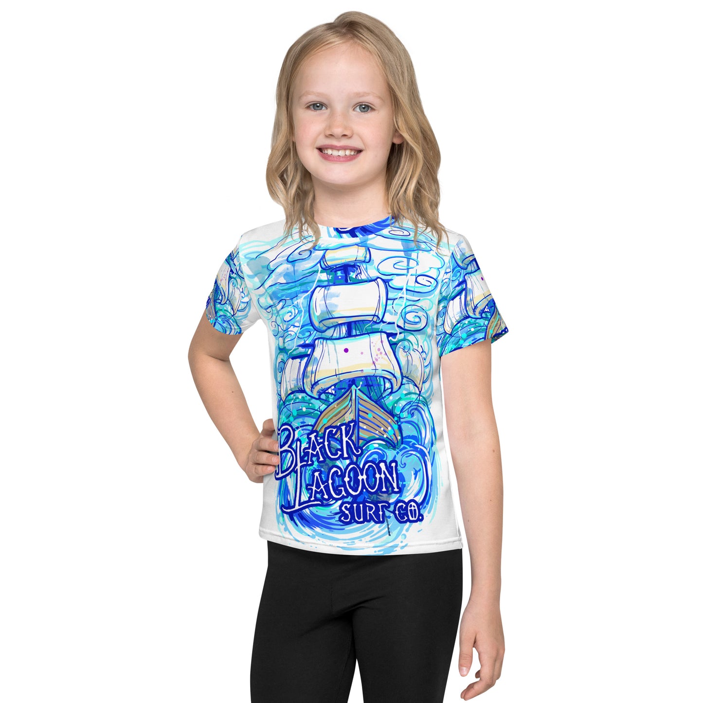 Black Lagoon Blue Storm Kids crew neck t-shirt