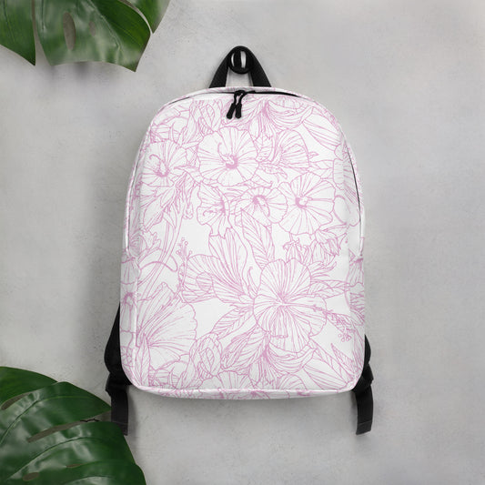 Pink Hibiscus Minimalist Backpack