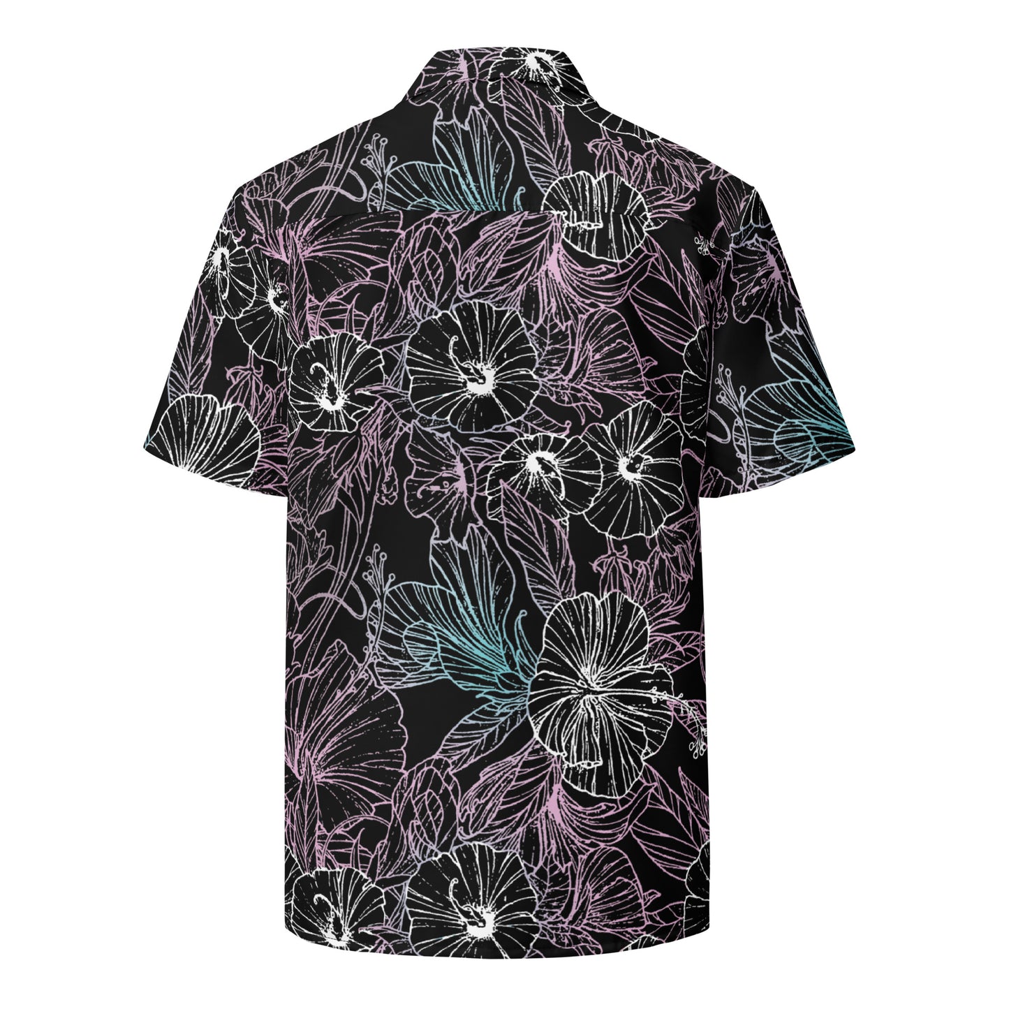 Dark Hibiscus Unisex button shirt