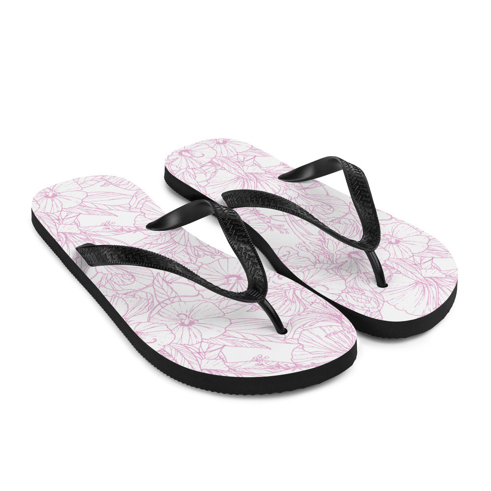 Pink Hibiscus Flip-Flops