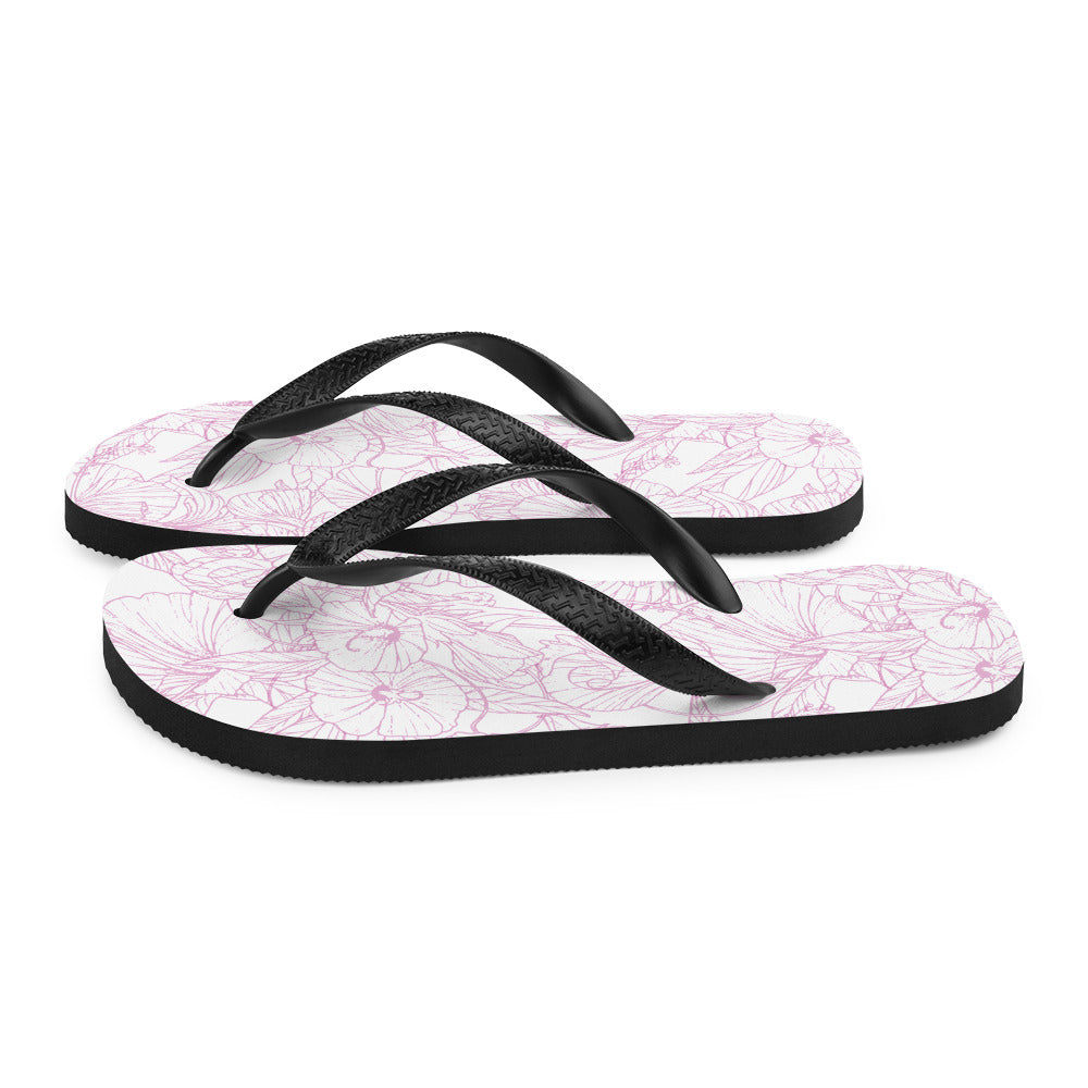 Pink Hibiscus Flip-Flops