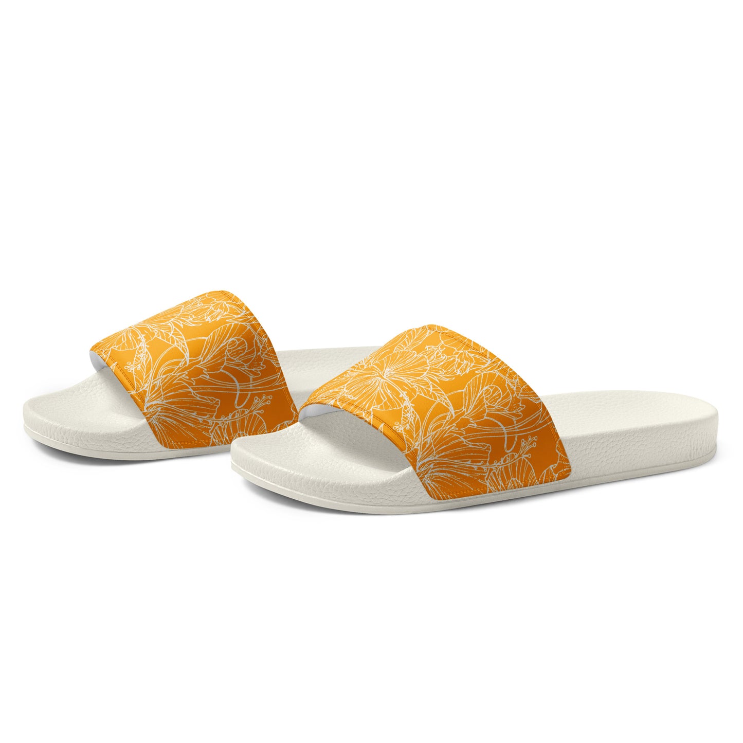 Orange HIbiscus Women's slides